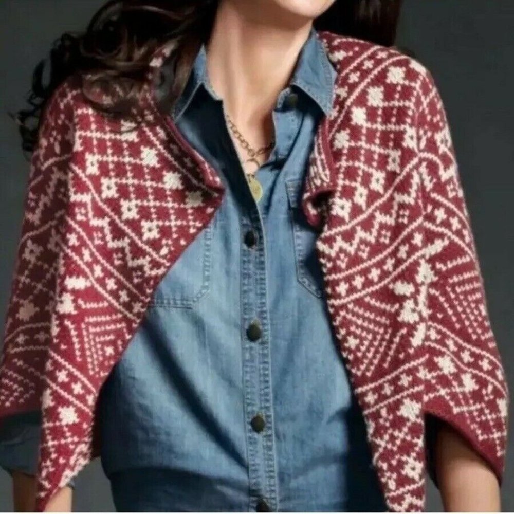 CAbi Women’s Chunky Knit Shrug Wool sweater #971 size small